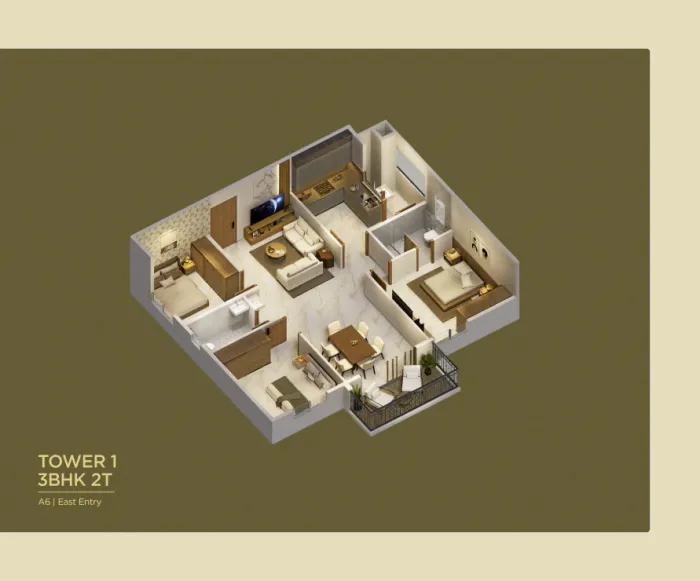 Mythri Sity Tower 1 · 3 BHK 2T (A6)